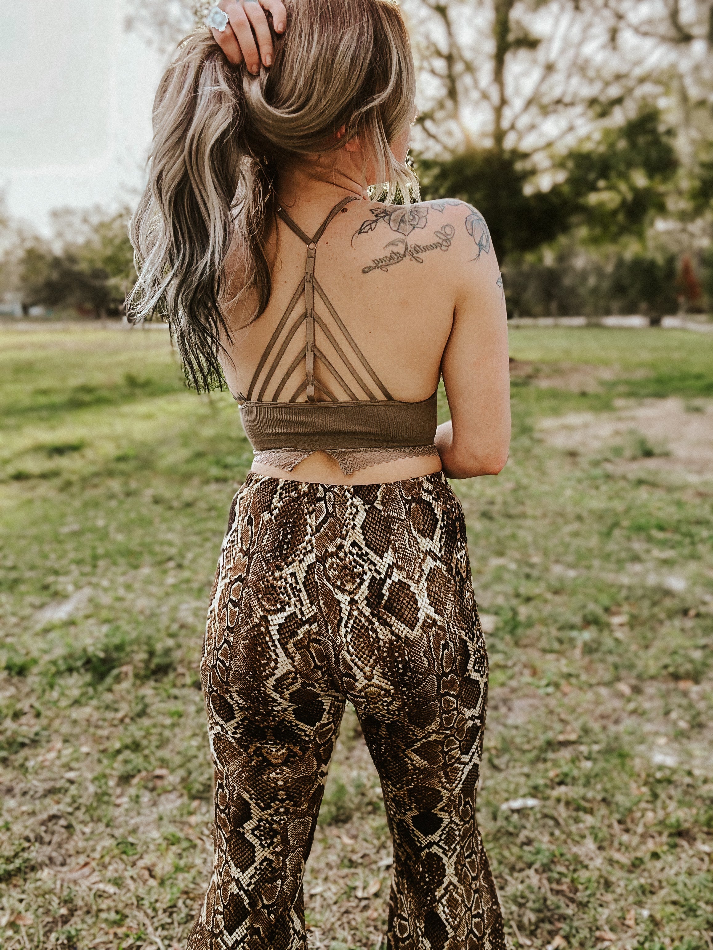 Light Of The Moon Crochet Trim Bralette - Mocha