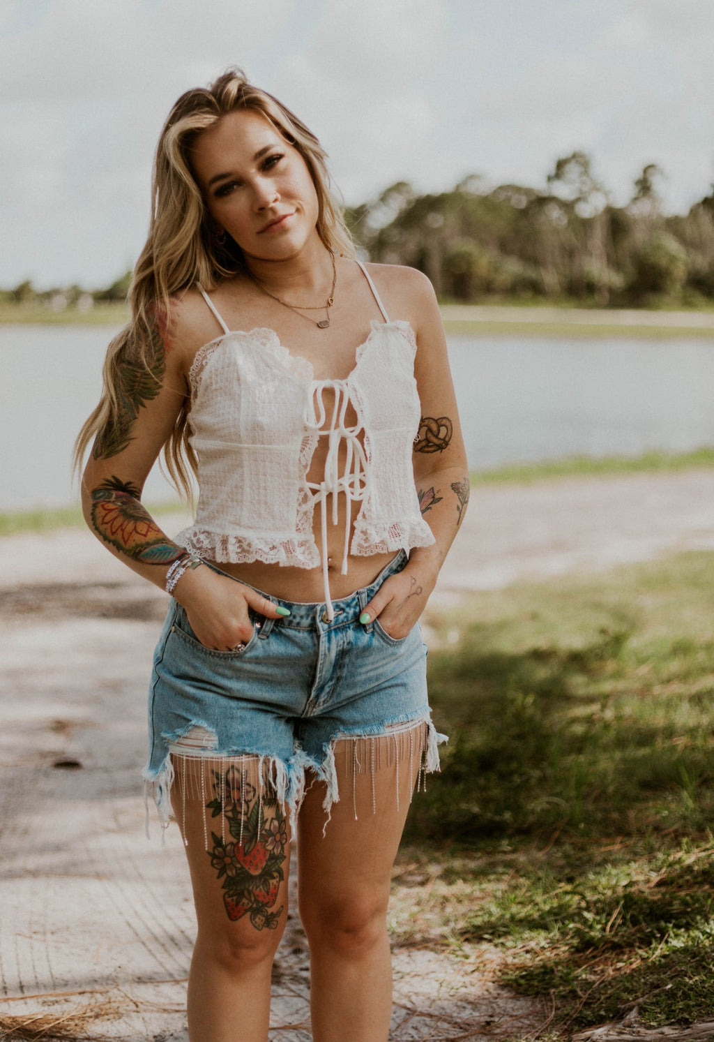 Willows Rhinestone Denim Shorts