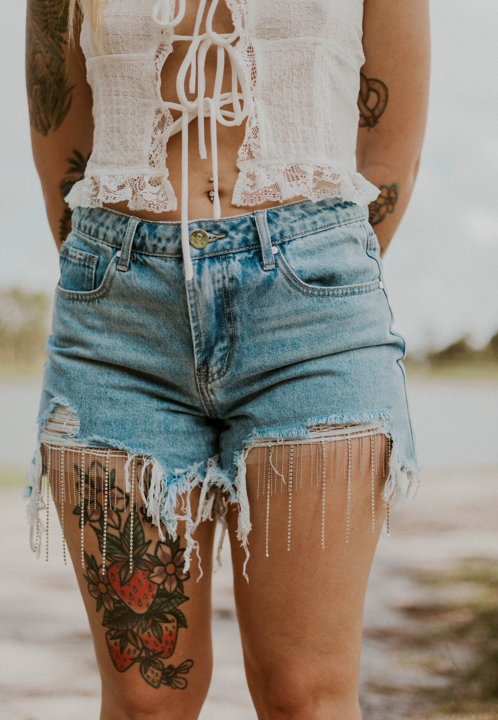 Willows Rhinestone Denim Shorts