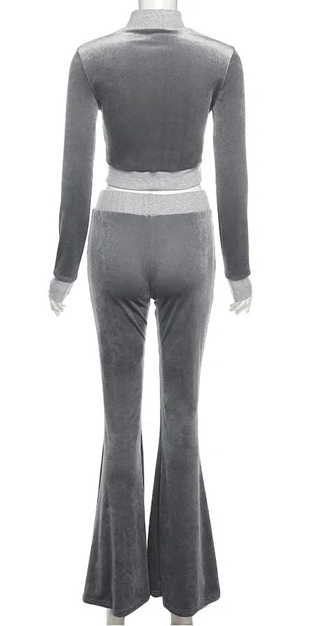 Velour Luxe Zip-Up Jogger Set