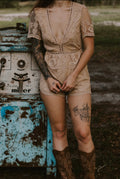 Krysta's Taupe Lace Romper